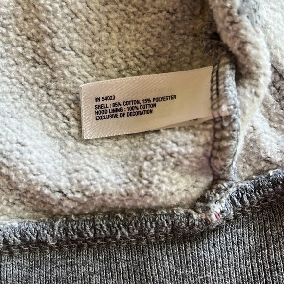 Baby Gap Toddler Two Years. Gray Hooded Zippered Sweatshirt - Picture 6 of 8